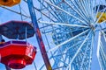 The roller coaster at the amusement park on the Santa Monica Pier in Santa Monica, California Royalty Free Stock Photo